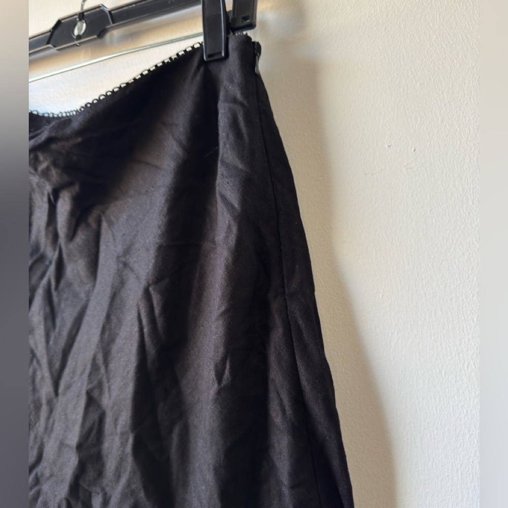 Joie Black Linen Blend Straight Skirt Sz 12 - Picture 3 of 8
